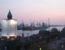 Erste Eindrücke von Hamburg. Hier die Aussicht bei den Landungsbrücken