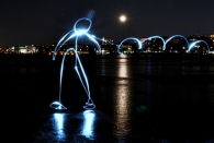 Lightpainting auf der Alster