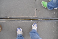 Please mind the Gap :D Die Spalte zwischen den beiden Teilen der Tower Bridge